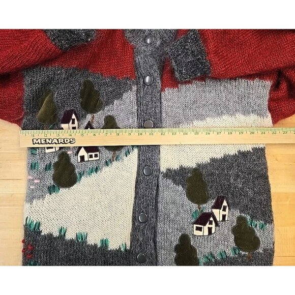 Vintage Norwegian Design Womans Small Oversized Cardigan Wool Bergen Hand Made - Picture 5 of 12